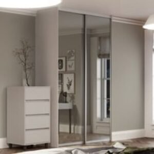 Spacepro Contour 2 x Silver Frame Mirror Sliding Doors H2260 x W1489