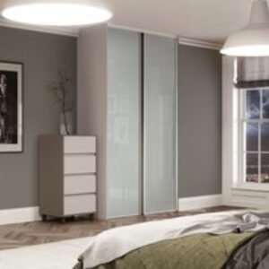 Spacepro Heritage 2 x White Frame Arctic White Sliding Doors H2260 x W1499