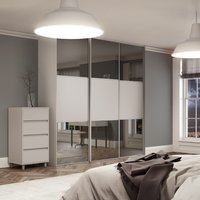 Spacepro Classic 3 x Cashmere Frame Mirror Cashmere Panel Sliding Doors H2260 x W2672
