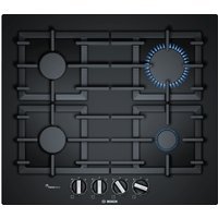 Bosch Serie 6 60cm Gas on Glass Hob with Cast Iron Supports Black – PPP6A6B90