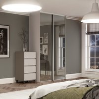 Spacepro Heritage 2 x White Frame Mirror Sliding Doors H2260 x W1499