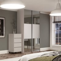 Spacepro Classic 2 x Cashmere Frame Mirror Cashmere Panel Sliding Doors H2260 x W1185