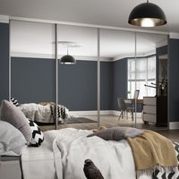 Spacepro Contour 4 x Silver Frame Mirror Sliding Doors H2260 x W2370