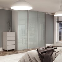 Spacepro Heritage 2 x Silver Frame Arctic White Sliding Doors H2260 x W1499