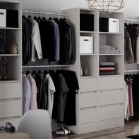 Spacepro 450mm Tower Unit with 3 Drawers and Hanger Bar Dove Grey 2100 x 450 x 20mm