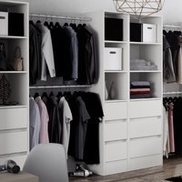 Spacepro 450mm Tower Unit with 3 Drawers and Hanger Bar White 2100 x 450 x 20mm