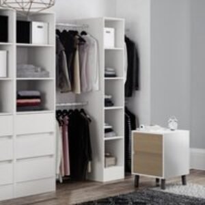 Spacepro 450mm Tower Unit with Hanger Bar White 2100 x 450 x 20mm