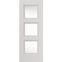 JB Kind Catton 3 Light Clear Glazed White Primed 1981 x 838 x 35mm