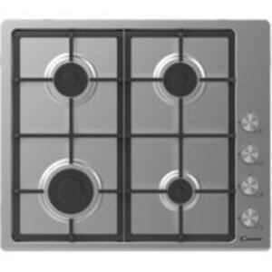 Candy 60cm Gas Hob with Cast Iron Supports Stainless Steel - CHG6LPX
