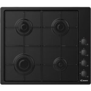 Candy 4 Burner Gas Hob with Side Rotary Controls and Enamel Pan Stands Black 60cm - CHW6lBB