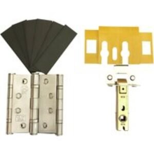 4FireDoors Grade 13 Hinges & Tubular Latch Pack in Stainless Steel
