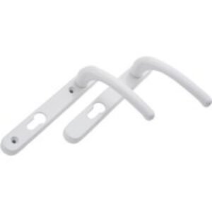 Fab and Fix Windsor Short Backplate Lever Lever Sprung Composite/PVC Door Handle White Finish 92mm PZ