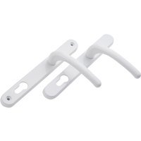 Fab and Fix Balmoral Long Back plate Lever Sprung Composite/PVC Door Handle White Finish 92mm PZ
