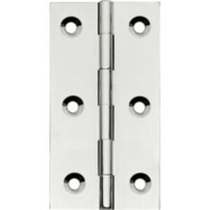 4Trade Polished Chrome Solid Drawn (Brass) Butt Hinge 76mm Pack of 2
