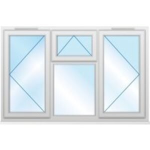 Euramax White Upvc Casement Window 4 Panel Top, Left and Right Side Hung 1770 x 1160mm Clear Glass