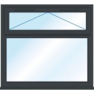 Euramax Grey Stippolyte Upvc Casement Window 2 Panel Top Hung 1190 X 1010mm