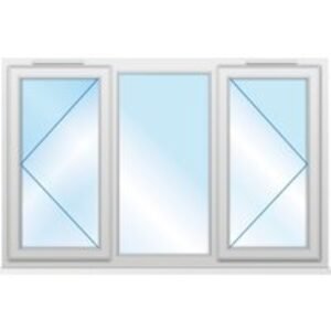 Euramax White Upvc Casement Window 3 Panel Left and Right Side Hung 1770 x 1010mm Clear Glass