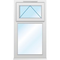 Euramax White Upvc Casement Window 2 Panel Top Hung 610 x 1000mm Clear Glass