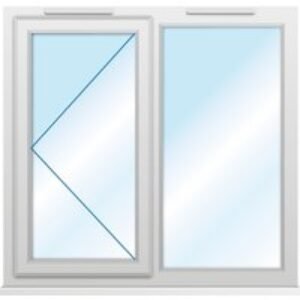 Euramax White Upvc Casement Window 2 Panel Left Side Hung 1190 x 1160mm Clear Glass