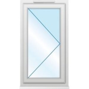 Euramax White Upvc Casement Window 1 Panel Right Side Hung 610 x 1160mm Clear Glass