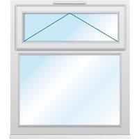 Euramax White Upvc Casement Window 2 Panel Top Hung 905 X 1010mm Clear Glass