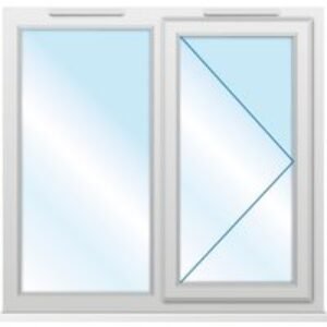 Euramax White Upvc Casement Window 2 Panel Right Side Hung 1190 x 1160mm Clear Glass
