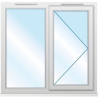 Euramax White Upvc Casement Window 2 Panel Right Side Hung 1190 x 1160mm Clear Glass