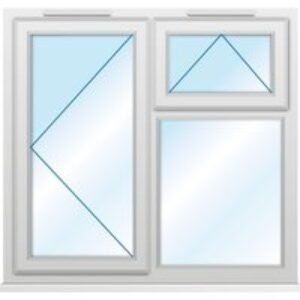 Euramax White Upvc Casement Window 3 Panel Top and Left Side Hung 1190 x 1160mm Clear Glass
