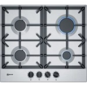 NEFF 60cm Gas Hob with Cast Iron Supports Stainless Steel - T26DS49N0