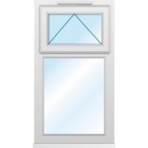 Euramax White Upvc Casement Window 2 Panel Top Hung 610 X 1010mm Obscure Glass