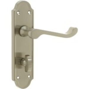 Frelan Hardware Jedo Sherbourne Bathroom Lever Handle Set Satin Nickel