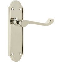 Frelan Hardware Jedo Sherbourne Lever Latch Handle Set Polished Nickel
