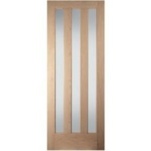 JELD-WEN Oregon Aston 3 Light Obscure Glazed Interior White Oak Door 1981x838mm