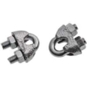 Wickes Bright Zinc Plated Wire Rope Clamp - 4mm - Pack 2