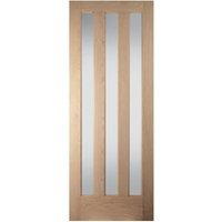 JELD-WEN Oregon Aston 3 Light Obscure Glazed Interior White Oak Door 1981x762mm