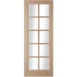JELD-WEN Oregon 10 Light Clear Glazed American White Oak Interior Door 1981x686mm