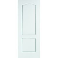 Travis Perkins Arch Top White Primed 2 Panel Grained Door 1981 x 610 x 35mm