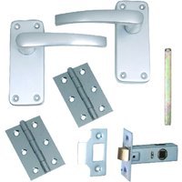 4Trade Manila Complete Latch Door Pack of Satin Anodised Aluminium