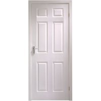 Travis Perkins White Primed 6 Panel Grained Midweight Door 1981 x 686 x 35mm