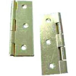 4Trade Butt Hinges Fixed Pin 75mm Electro Brass Pack of 2