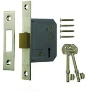 4Trade Mortice Deadlock 3 Lever 64mm Chrome