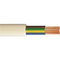 4TRADE 3 Core Heat Resistant Flexible Cable 3093Y 1.5mm² White 10M