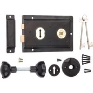 4Trade Reversible Rim Lock Black 150 x 100mm