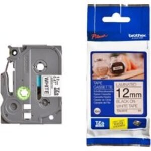 Brother Printer Tape Cartridge BLACK/WHITE 12mm x 4m