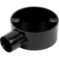 Ced PVC Conduit Box 1 Way End Box Black 25mm