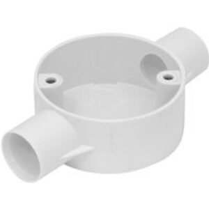 Ced PVC Conduit Box 2 Way White 20mm