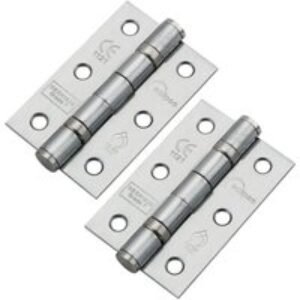 Eclipse 14101 Mild Steel Ball Bearing Hinge Grade 7 Satin Chrome 76 x 51 x 2mm 2 Pack