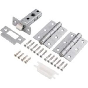 Eclipse Door Latch & Hinge Pack Satin Chrome