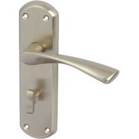 Hafele Olton Lever Bathroom Lock Handle Satin Nickel