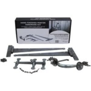 Ledged Door Hardware Set Pewter